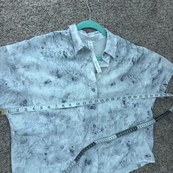 Lululemon Full Day Ahead Short Sleeve Shirt Sz 4 Marbled Athletic Athleisure - Picture 3 of 6